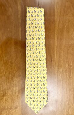Pineda Covalin Silk Tie - Nierika Hulchol -Yellow/blue